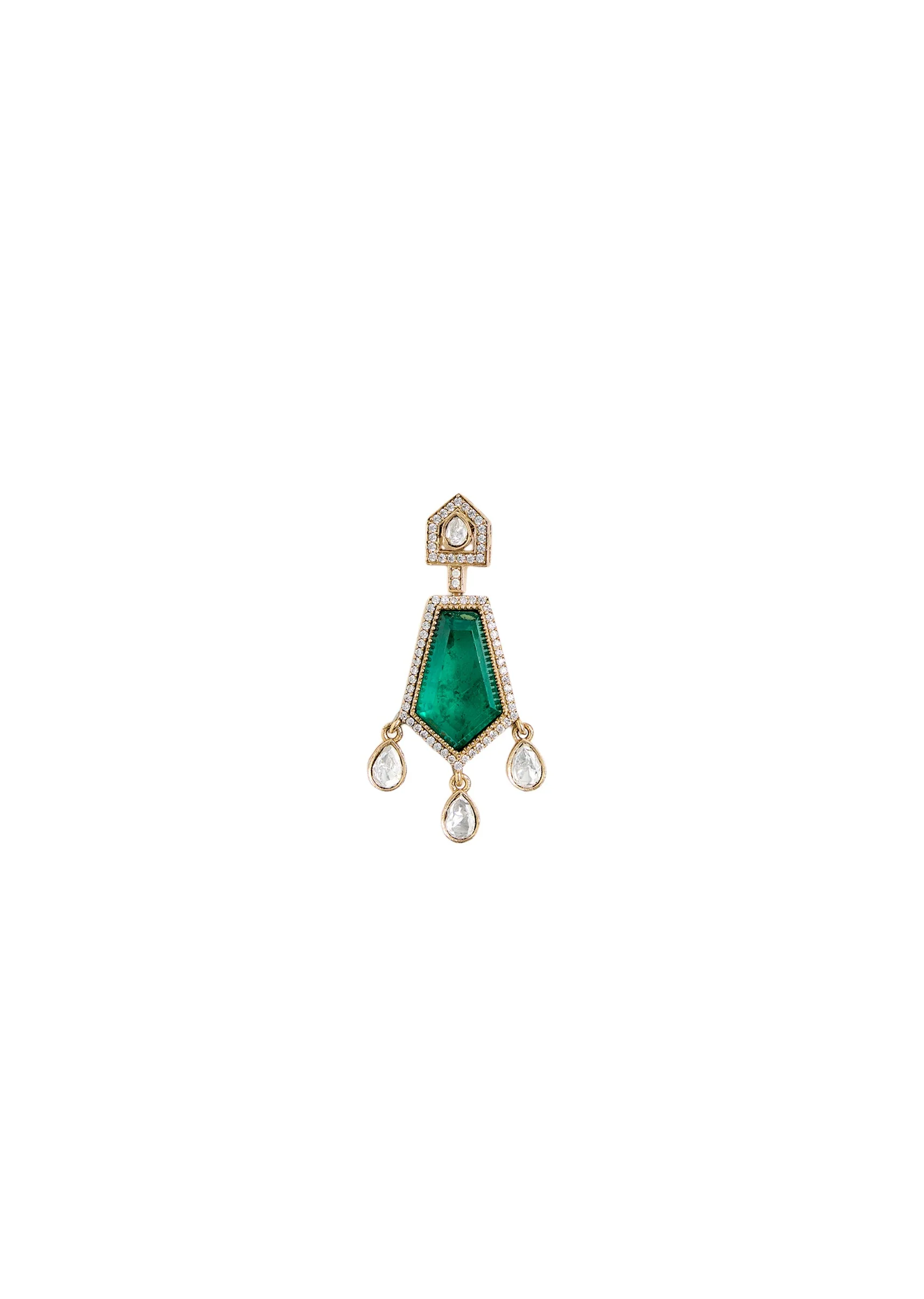 Emerald Drop Kundan Necklace Set