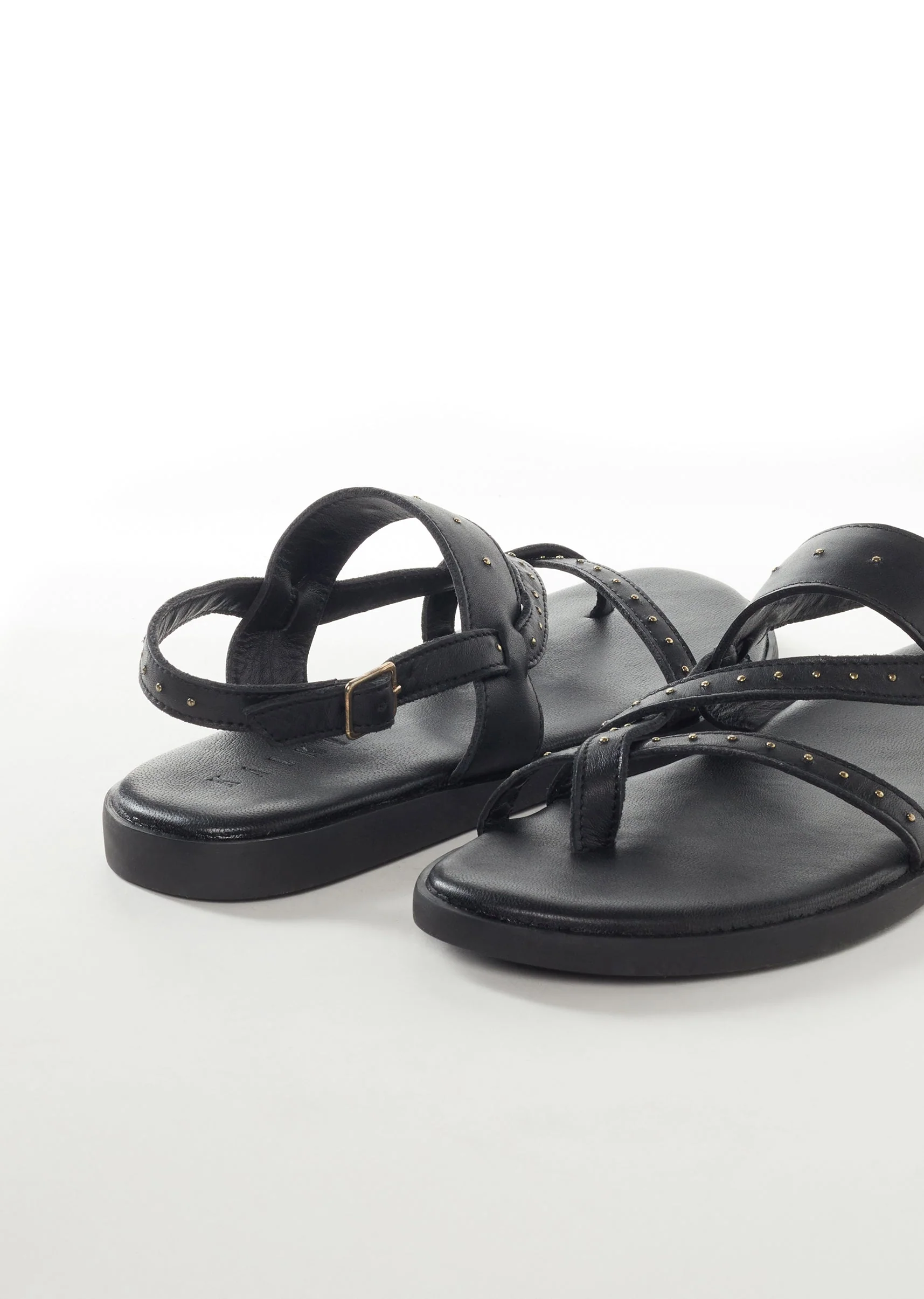 Faux Leather Footwear For Men in Black