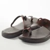 Brown Faux Leather Footwear For Men