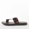 Brown Faux Leather Footwear For Men