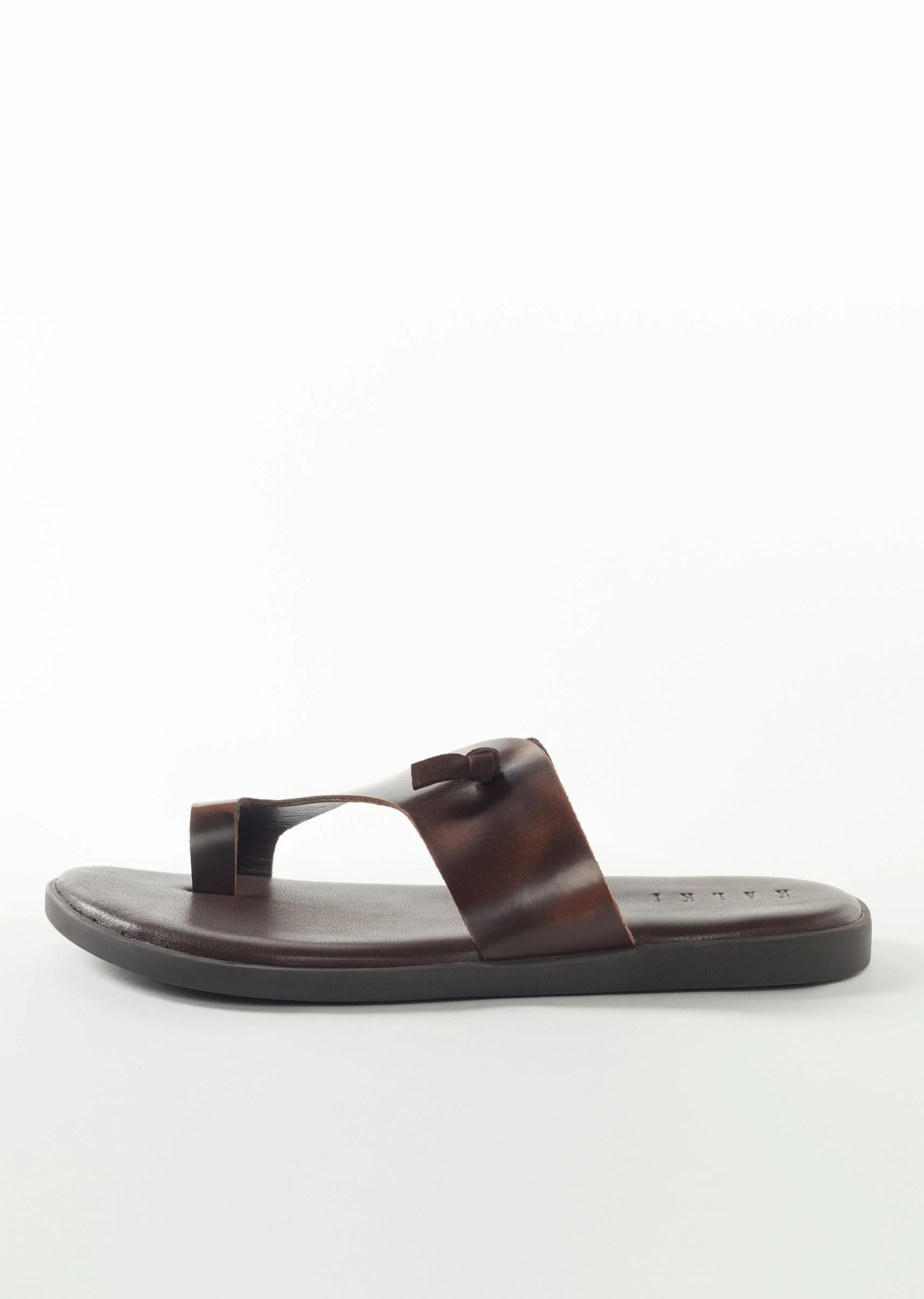 Brown Faux Leather Footwear For Men