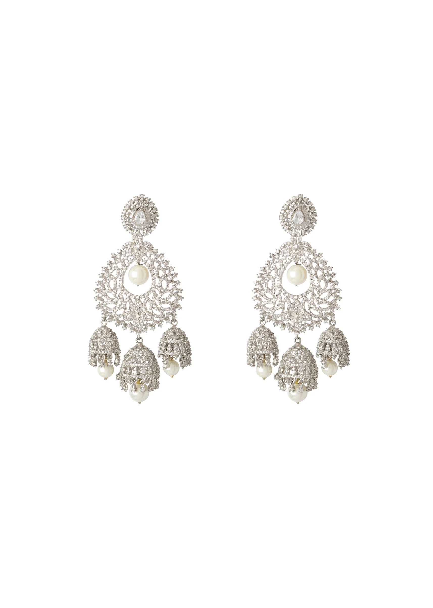 Silver Plated Zircon Earrings
