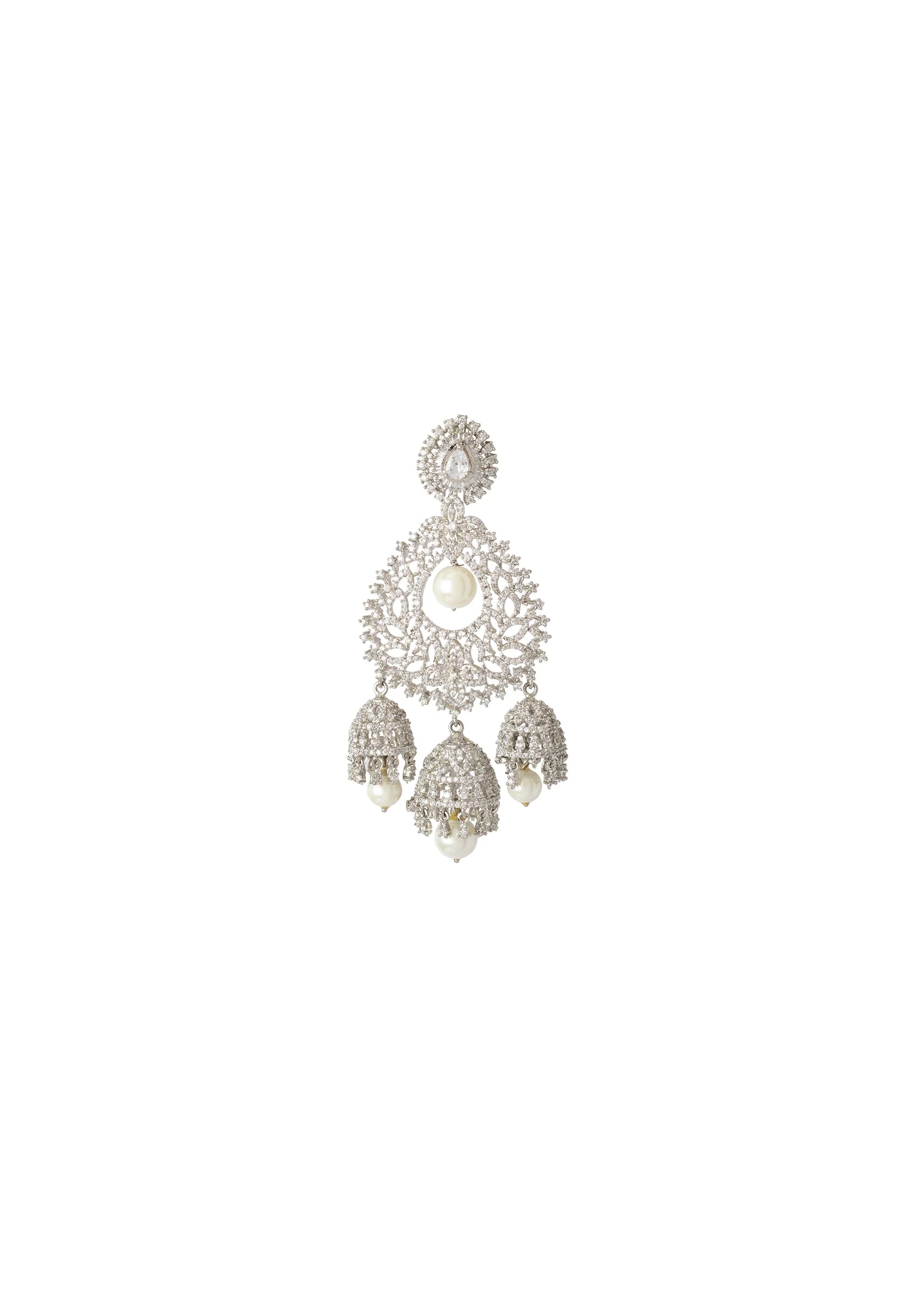 Silver Plated Zircon Earrings