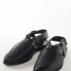 Black Faux Leather Footwear For Men For Wedding
