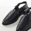 Black Faux Leather Footwear For Men For Wedding