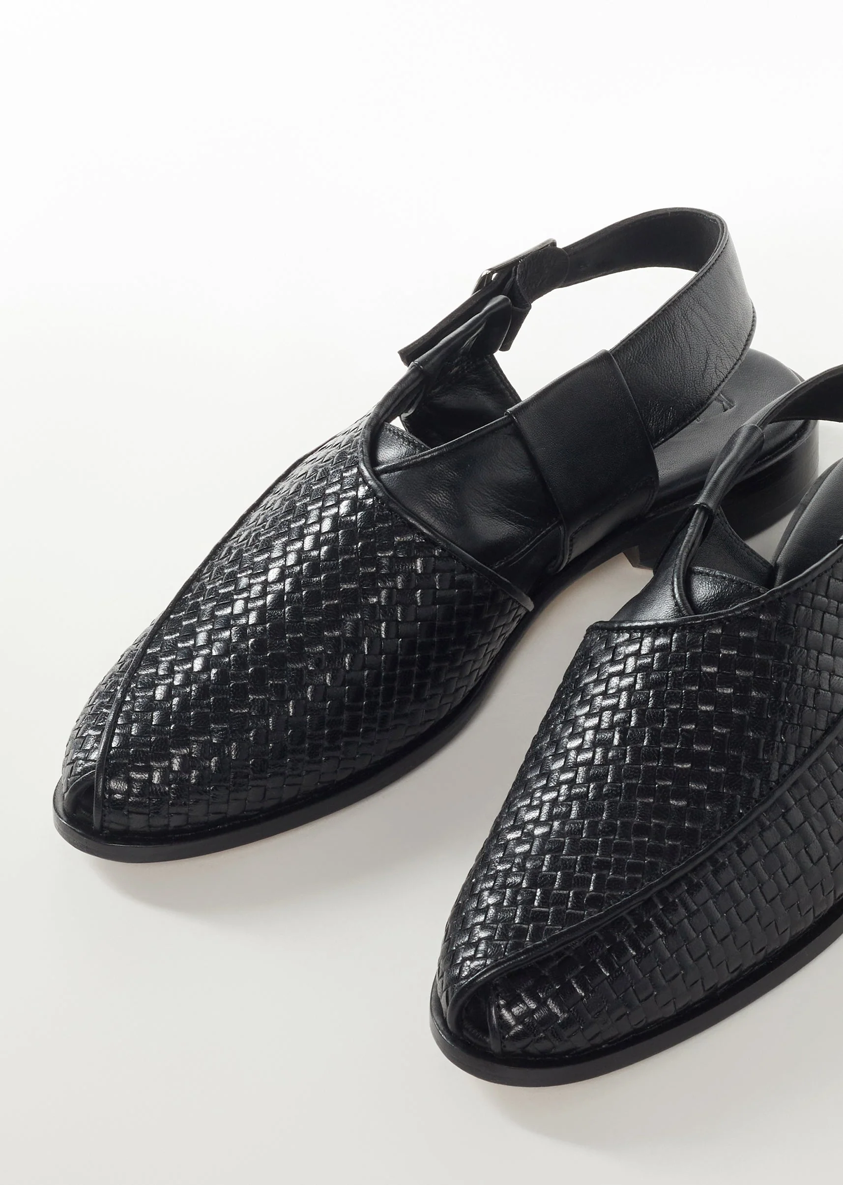 Black Faux Leather Footwear For Men For Wedding