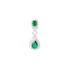 Silver Plated Green Emerald Synthetic Zircon Necklace Set With Earrings