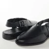 Black Leather Footwear For Men