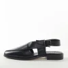 Black Leather Footwear For Men