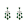 Silver Plated Green Zircon Drop Earrings