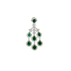 Silver Plated Green Zircon Drop Earrings