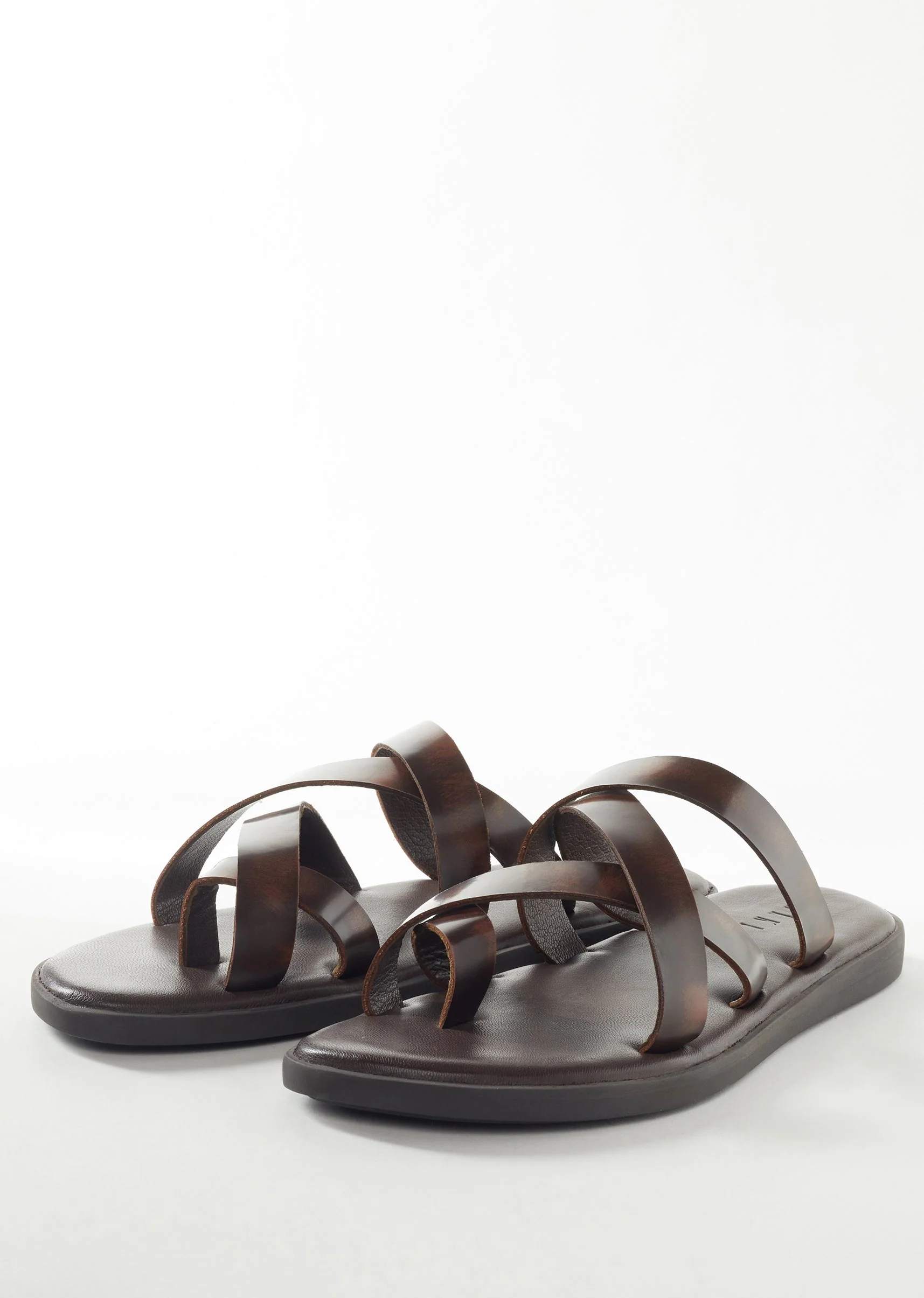 Faux Leather Footwear For Men in Brown