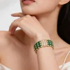 Gold Plated Green And White Stones Kundan Polki bangles