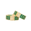 Gold Plated Green And White Stones Kundan Polki bangles