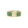 Gold Plated Green And White Stones Kundan Polki bangles