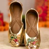 Gold Sequin and Kundan Embellished Juttis