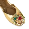 Gold Sequin and Kundan Embellished Juttis