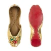 Gold Sequin and Kundan Embellished Juttis