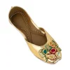 Gold Sequin and Kundan Embellished Juttis