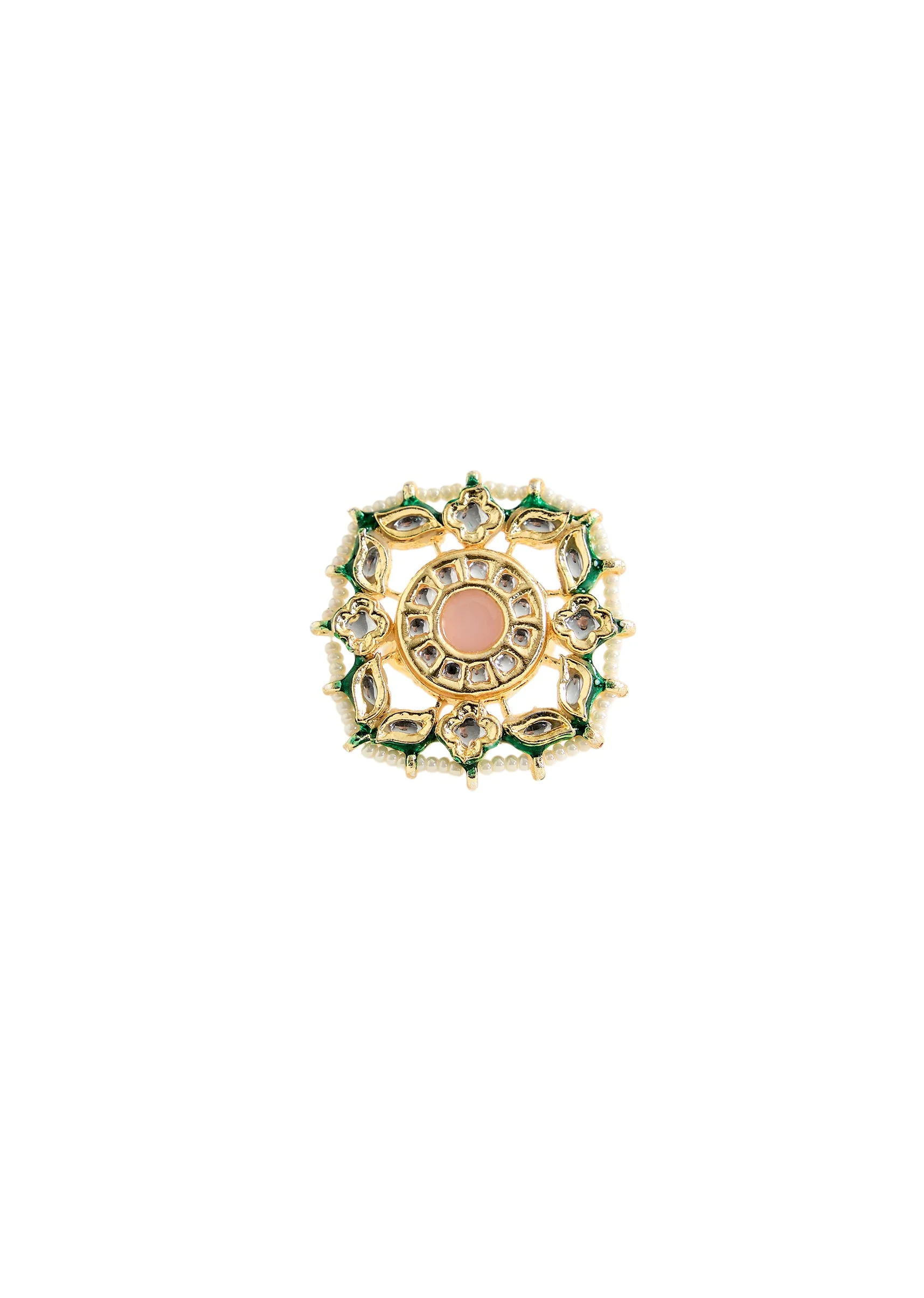 Pearl And Kundan Statement Ring