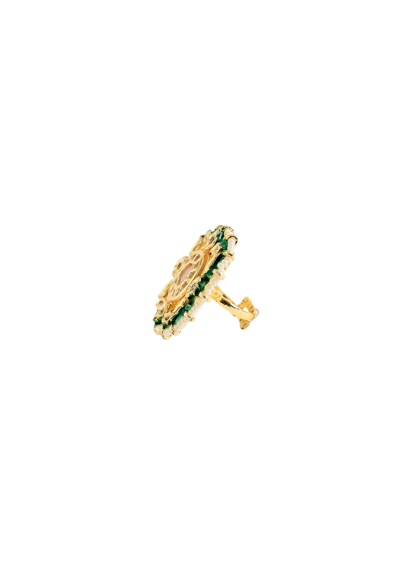 Pearl And Kundan Statement Ring