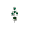 Silver Plated Green Chandelier Earrings