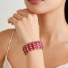 Ruby Red And Gold Plated Pink Kundan Polki Bangles