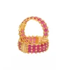 Ruby Red And Gold Plated Pink Kundan Polki Bangles