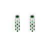 Silver Plated Green Zircon Danglers Earrings
