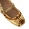 Gold Antique Bead and Crystal Embellished Juttis