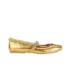 Gold Antique Bead and Crystal Embellished Juttis