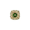 Intricate Gold Details And Sparkling Studs Green Kundan Polki Ring