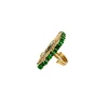 Intricate Gold Details And Sparkling Studs Green Kundan Polki Ring