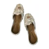 Silver Metallic Bead Embellished Juttis
