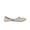 Silver Metallic Bead Embellished Juttis