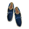 Blue Paisley Motif Faux Leather Embellished Juttis