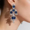 Silver Plated Blue Gemstone Dangler Earrings