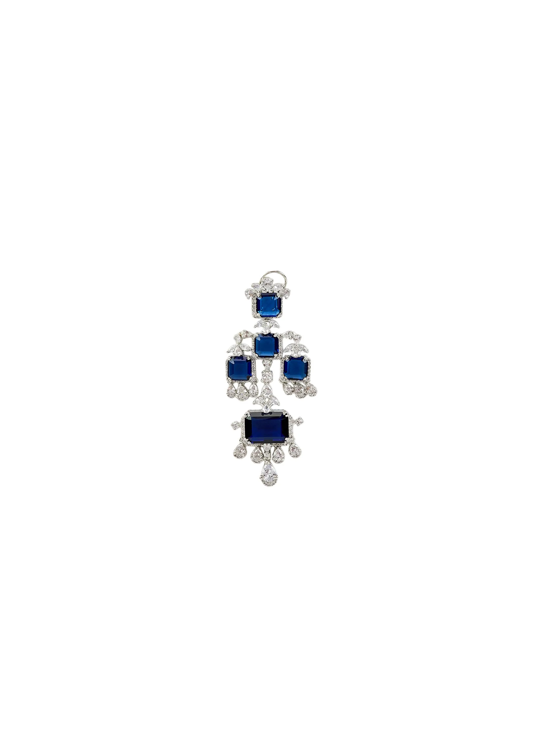 Silver Plated Blue Gemstone Dangler Earrings