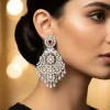Red Onyx and cubic Zircon Chandelier Earrings
