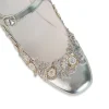 Silver Hand Embroidered Pearl Floral Juttis