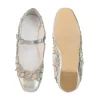 Silver Hand Embroidered Pearl Floral Juttis