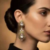 Gold Plated Kundan Polki Dangler Earrings