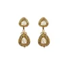 Gold Plated Kundan Polki Dangler Earrings