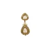 Gold Plated Kundan Polki Dangler Earrings