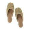 Off White Bead Hand Embellished Mules