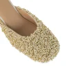 Off White Bead Hand Embellished Mules