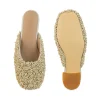 Off White Bead Hand Embellished Mules