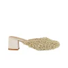 Off White Bead Hand Embellished Mules