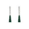 Silver Plated Green Zircon Dangler Earrings