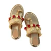 Gold Antique Coin Embellished Tassel Wedges